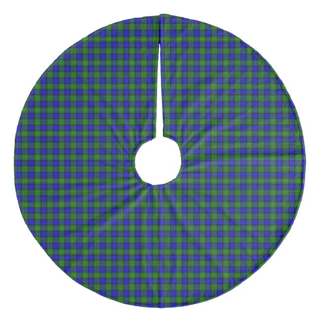 Saia Para Árvore De Natal De Lã Farquharson tartan xadrez verde azul (Frente)