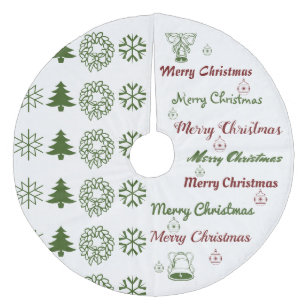 Saia Para Árvore De Natal De Lã Feliz Natal Colagem F Vermelho Verde