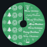 Saia Para Árvore De Natal De Lã Feliz Natal Collage White em Verde<br><div class="desc">Feliz Natal Collage White sobre Vestir a árvore com uma saia.</div>
