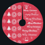Saia Para Árvore De Natal De Lã Feliz Natal Collage White em Vermelho<br><div class="desc">Feliz Natal Collage White em Red-Spruce na sua árvore de Natal com uma nova saia.</div>
