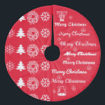 Saia Para Árvore De Natal De Lã Feliz Natal Collage White em Vermelho<br><div class="desc">Feliz Natal Collage White em Red-Spruce na sua árvore de Natal com uma nova saia.</div>