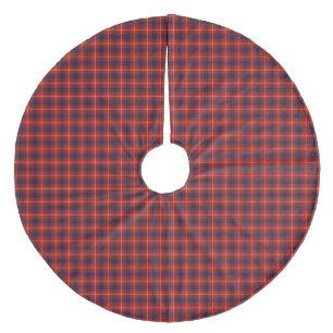 Saia Para Árvore De Natal De Lã Fraser tartan vermelha, xadrez púrpura azul