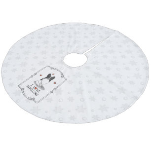 Saia Para Árvore De Natal De Lã I Love Papillons (branco e preto) Hearts Dogs Cute
