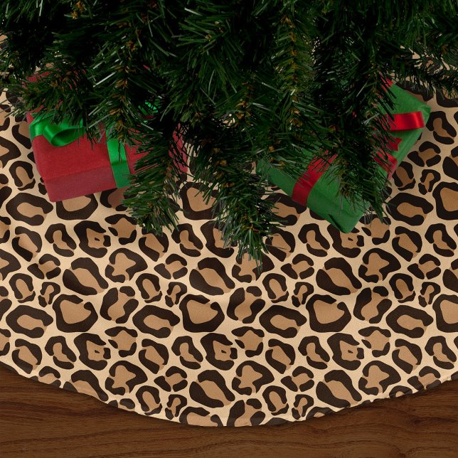 Saia Para Árvore De Natal De Lã Impressão em Animais Leopardo Chic (Criador carregado)