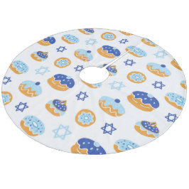 Saia Para Árvore De Natal De Lã Jelly Rosquinha e Estrela de David Hanukkah