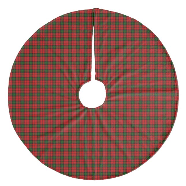 Saia Para Árvore De Natal De Lã Kerr tartan green xadrez vermelha (Frente)