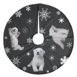 Saia Para Árvore De Natal De Lã Luna - urso polar
