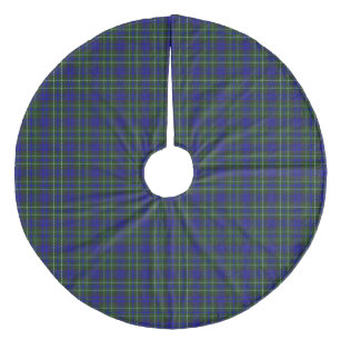 Saia Para Árvore De Natal De Lã Macneil de Colonsay tartan xadrez verde azul