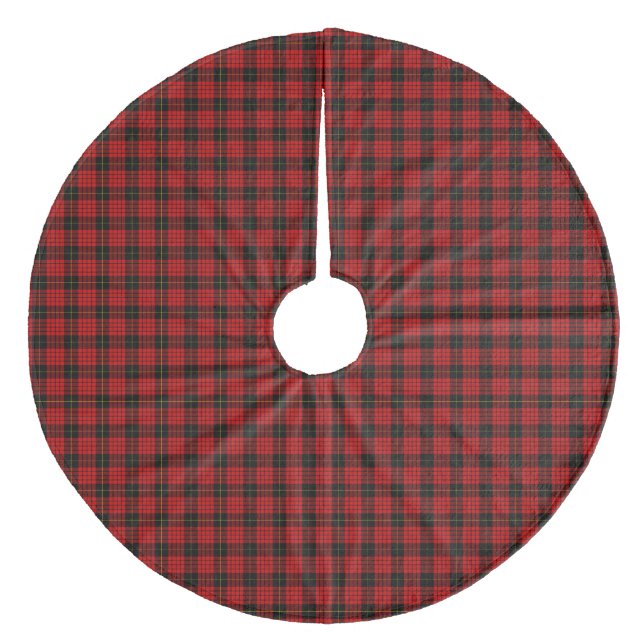 Saia Para Árvore De Natal De Lã MacQueen Tartan Red and Black Xadrez (Frente)