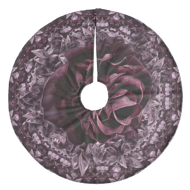 Saia Para Árvore De Natal De Lã Mandala de Rosa  (Frente)