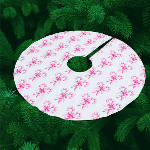 Saia Para Árvore De Natal De Lã Natal em Cor-de-Rosa e Branco Cane 