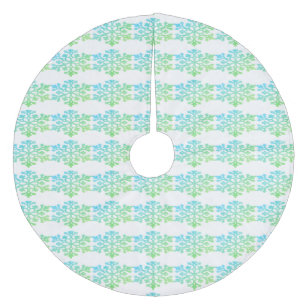 Saia Para Árvore De Natal De Lã Neve Verde Azul Flocos de Natal Camisa de Natal