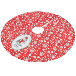 Saia Para Árvore De Natal De Lã Ovino (Vermelho) Antigo Cão Inglês (Cinza 1) Bon