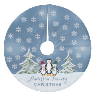 Saia Para Árvore De Natal De Lã Personalizado: Saia da árvore de Natal da famíli