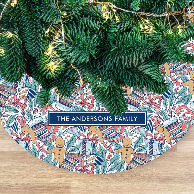 Saia Para Árvore De Natal De Lã Personalized Hand Dwan Christmas Theme Pattern  (Criador carregado)