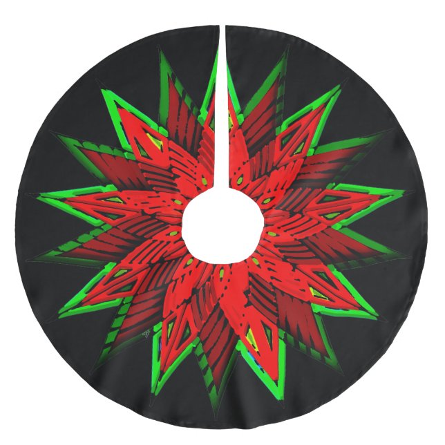 Saia Para Árvore De Natal De Lã Poinsettia WOW (Frente)