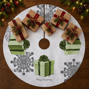 Saia Para Árvore De Natal De Lã Saia de Árvore de Natal Presente Verde
