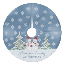 Saia Para Árvore De Natal De Lã Saia personalizada da árvore do boneco de neve