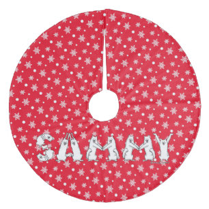 Saia Para Árvore De Natal De Lã Sammy Ortografou em Letras Samoyed
