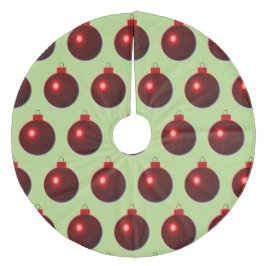 Saia Para Árvore De Natal De Lã Shiny Red Ball Maravilhas de Natal Feliz em Verde