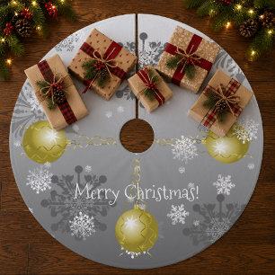 Saia Para Árvore De Natal De Lã Toalha de árvore de Natal dourada fancy ornamento
