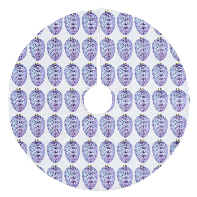 Saia Para Árvore De Natal De Lã Violet Pinecones - Camisa De Natal (Frente)
