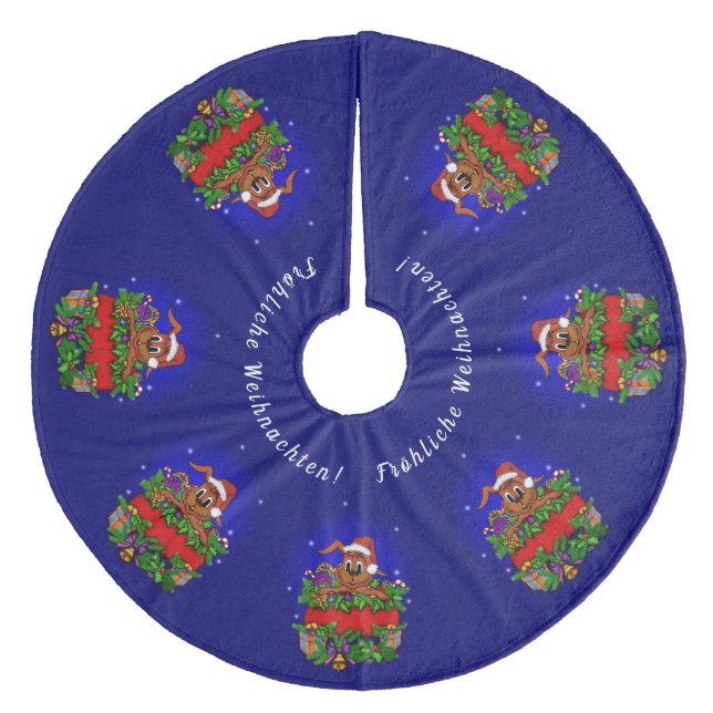 Saia Para Árvore De Natal De Lã Weihnachtskaninchen, Fröhliche Weihnachten! (Frente)