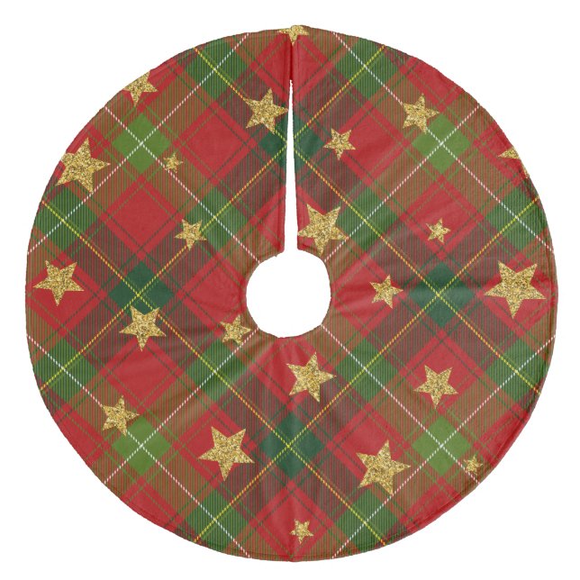 Saia Para Árvore De Natal De Lã Xadrez (Frente)