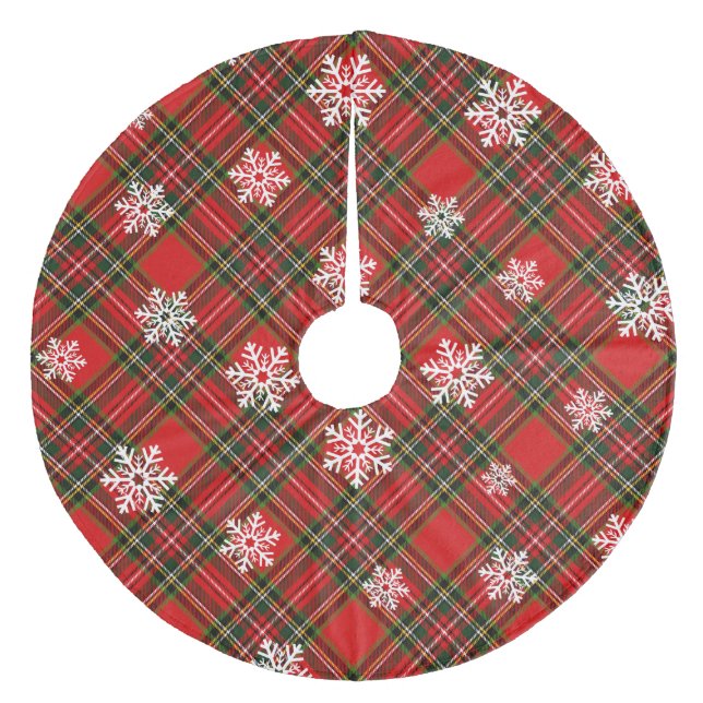 Saia Para Árvore De Natal De Lã Xadrez (Frente)