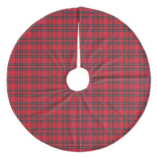 Saia Para Árvore De Natal De Lã Xadrez vermelha de Stewart tartan