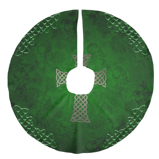 Saia Para Árvore De Natal De Linho Falso A cruz celta (Frente)