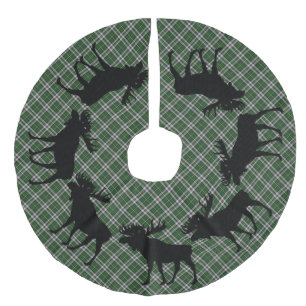 Saia Para Árvore De Natal De Linho Falso Alces bretães do tartan do cabo do Natal da saia