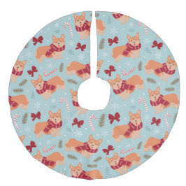 Saia Para Árvore De Natal De Linho Falso Corgi Christmas