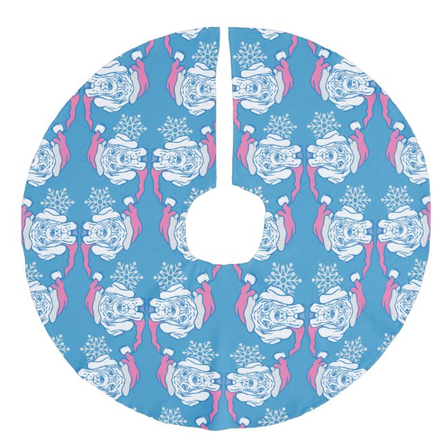 Saia Para Árvore De Natal De Linho Falso grande dane de natal (Frente)