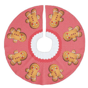 Saia Para Árvore De Natal De Linho Falso Monograma de pão doce