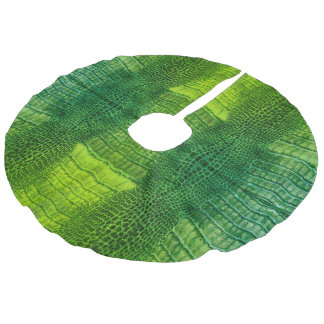 Saia Para Árvore De Natal De Linho Falso Monstro do Mar em Couro Verde Brilhante