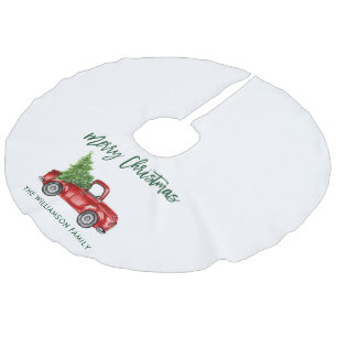 Saia Para Árvore De Natal De Linho Falso Natal do Caminhão de Vintage com Script de Pincel