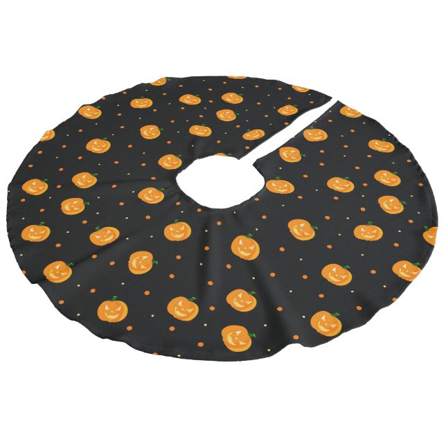 Saia Para Árvore De Natal De Linho Falso Pumpkin Rain Tree Skirt (Inclinado)