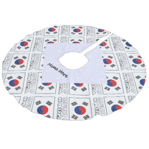 Saia Para Árvore De Natal De Linho Falso Rep. Coreia S Bandeira Sul-Coreana Nome Personaliz