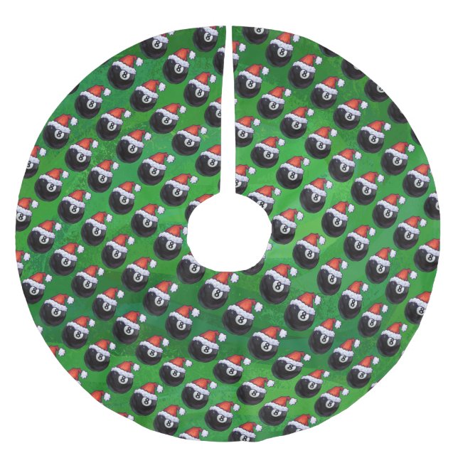 Saia Para Árvore De Natal De Poliéster 8 Ball Natal (Frente)