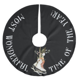 Saia Para Árvore De Natal De Poliéster ,A Hora Mais Maravilhosa do Ano, com Skates de gel