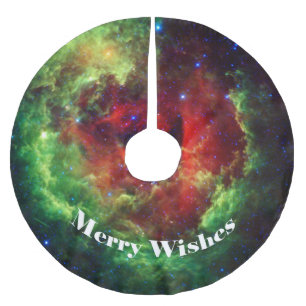 Saia Para Árvore De Natal De Poliéster A nebulosa cor-de-rosa do Rosette dos unicórnios