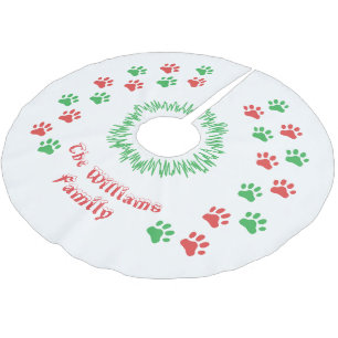 Saia Para Árvore De Natal De Poliéster A pata personalizada do Natal imprime a saia da