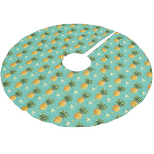 Saia Para Árvore De Natal De Poliéster Abacaxis brilhantes no teste padrão geométrico