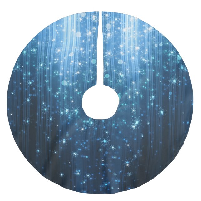 Saia Para Árvore De Natal De Poliéster Abstrato brilhante: Arte de fundo iluminada. (Frente)