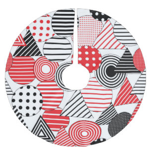 Saia Para Árvore De Natal De Poliéster Abstrato de Vintage: Pontos e faixas