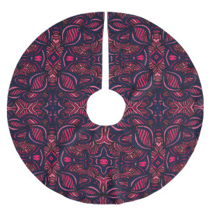 Saia Para Árvore De Natal De Poliéster Abstrato, desenho manual, design sem soldadura.