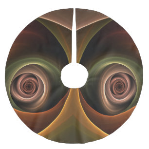 Saia Para Árvore De Natal De Poliéster Abstrato espiral 3D Cores Quentes Arte Fractal Mod