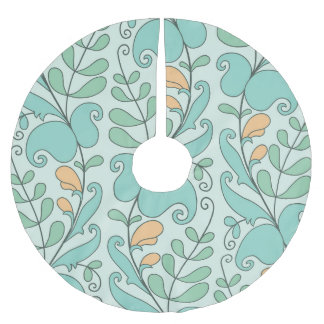 Saia Para Árvore De Natal De Poliéster Abstrato Floral: Padrão Sem Fios Vintage
