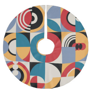 Saia Para Árvore De Natal De Poliéster Abstrato Memphis: Estilo de Vintagem Geométrico.